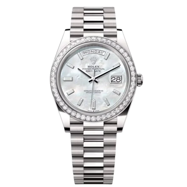 Rolex Day-Date 40mm 228349RBR-0046 White Mother-of-Pearl Dial President Bracelet