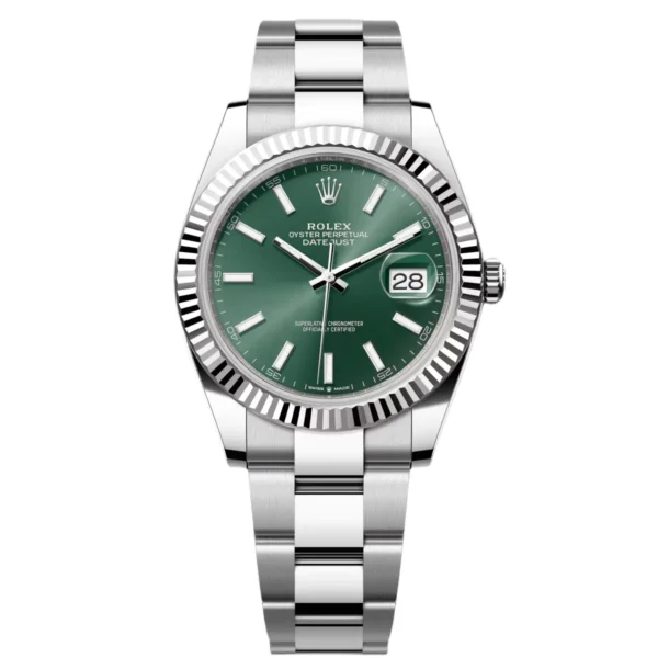 RLX Datejust 3-piece Links 41mm Mint Green Dial Jubilee Bracelet Watch - 126334