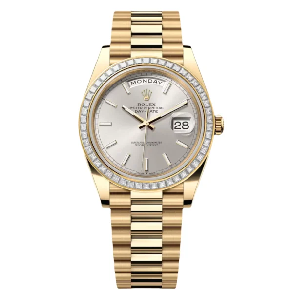 RLX Day-Date 40mm 228398TBR-0040 Silver Dial President Watch