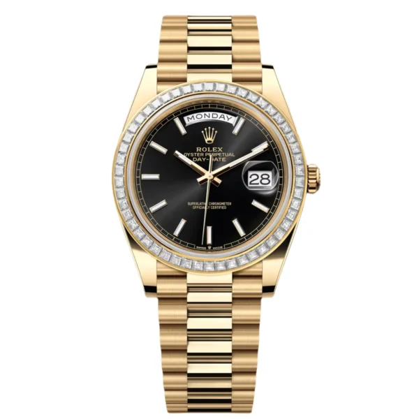 RLX Day-Date 40mm 228398TBR-0041 Bright Black Dial President Watch