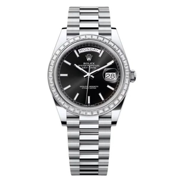 RLX Day-Date 40mm 228396TBR-0024 Black Dial Diamond Bezel