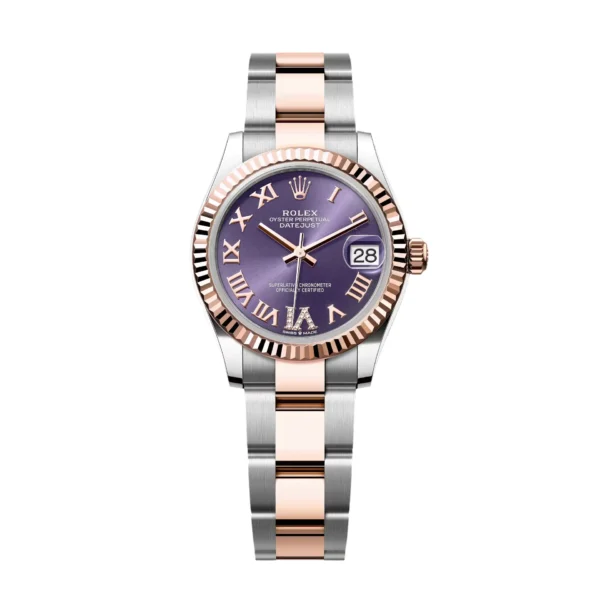 RLX Datejust m278271-0019/0020 Aubergine 3-piece Links 31mm Dial Oyster Bracelet Watch