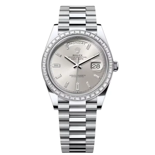 RLX Day-Date 40mm 228396TBR-0011 Silver Diamonds Dial