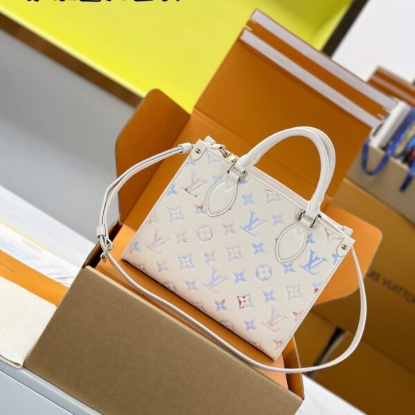 LV MB Onthego Small Handbag – Chip Edition Original Leather White| M25770 | 19×11.5×25cm