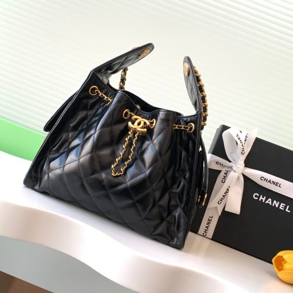 Chanel Hobo Underarm Bag – Cowhide Leather Black| AS5293 | 30×26×14cm