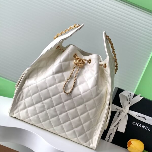 Chanel Hobo Underarm Bag – Cowhide Leather White| AS5293 | 30×26×14cm