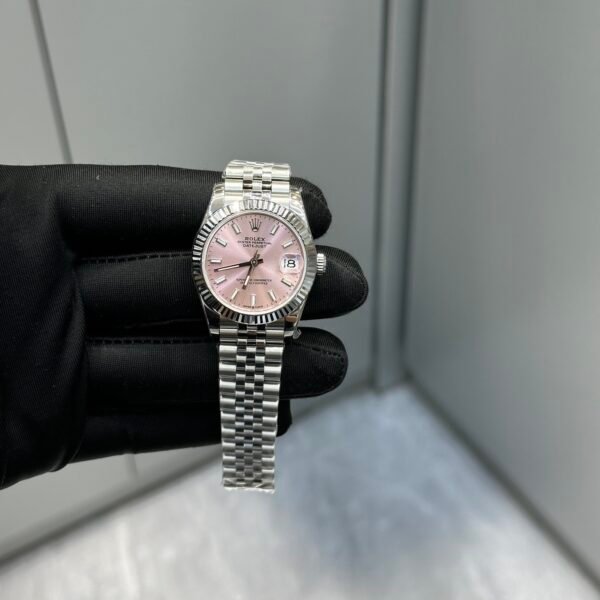 【Super clone Swiss movement】Rolex Lady-Datejust 28mm Pink Index Dial Fluted Bezel Jubilee Bracelet 279174 – New 2025
